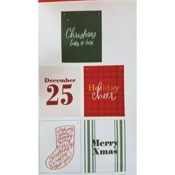 Christmas Hanging Wall Sign 7 Interchangeable "Sayings" Signs - Picture 3 of 10